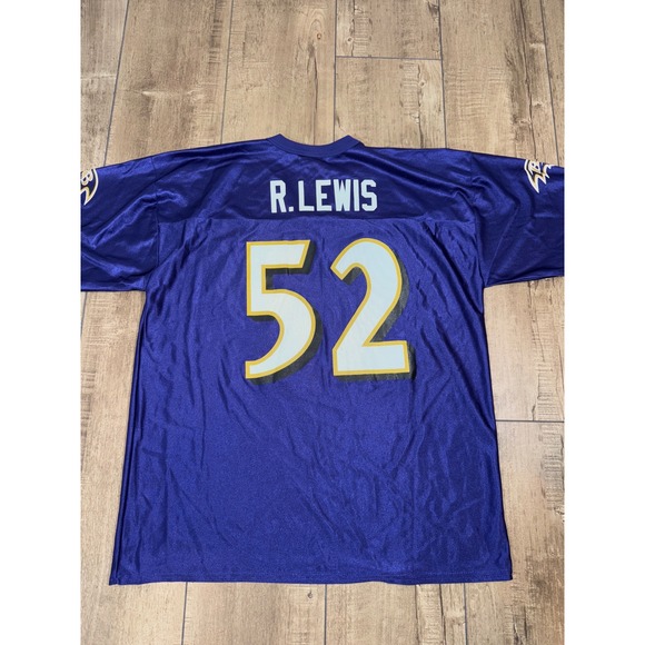 NFL‎ Team Apparel Ray Lewis 52 Baltimore Ravens Jersey XL Mens Purple - Picture 6 of 6